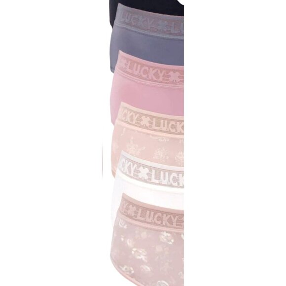 NEW Lucky Brand Sm Monogram Lace Underwear 5-Pack Panties Soft Stretch Tagless - Picture 2 of 12